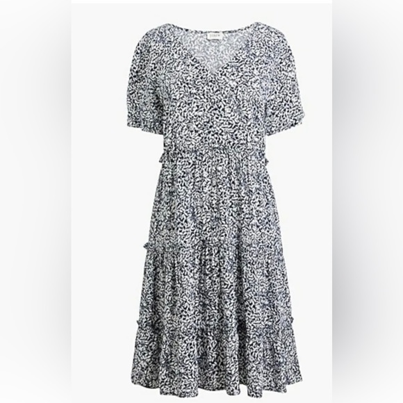 J.Crew Factory V-neck ruffle tiered dress - Picture 3 of 8